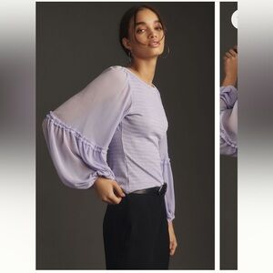 Balloon Sleeve Smocked Top